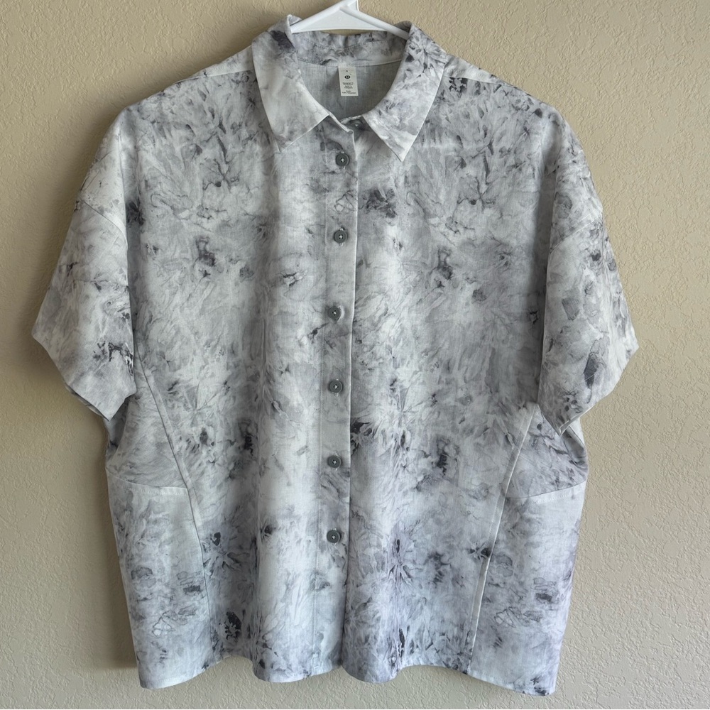 Lululemon Full Day Ahead SS Shirt Aquila Rhino Grey Multi Size 4
